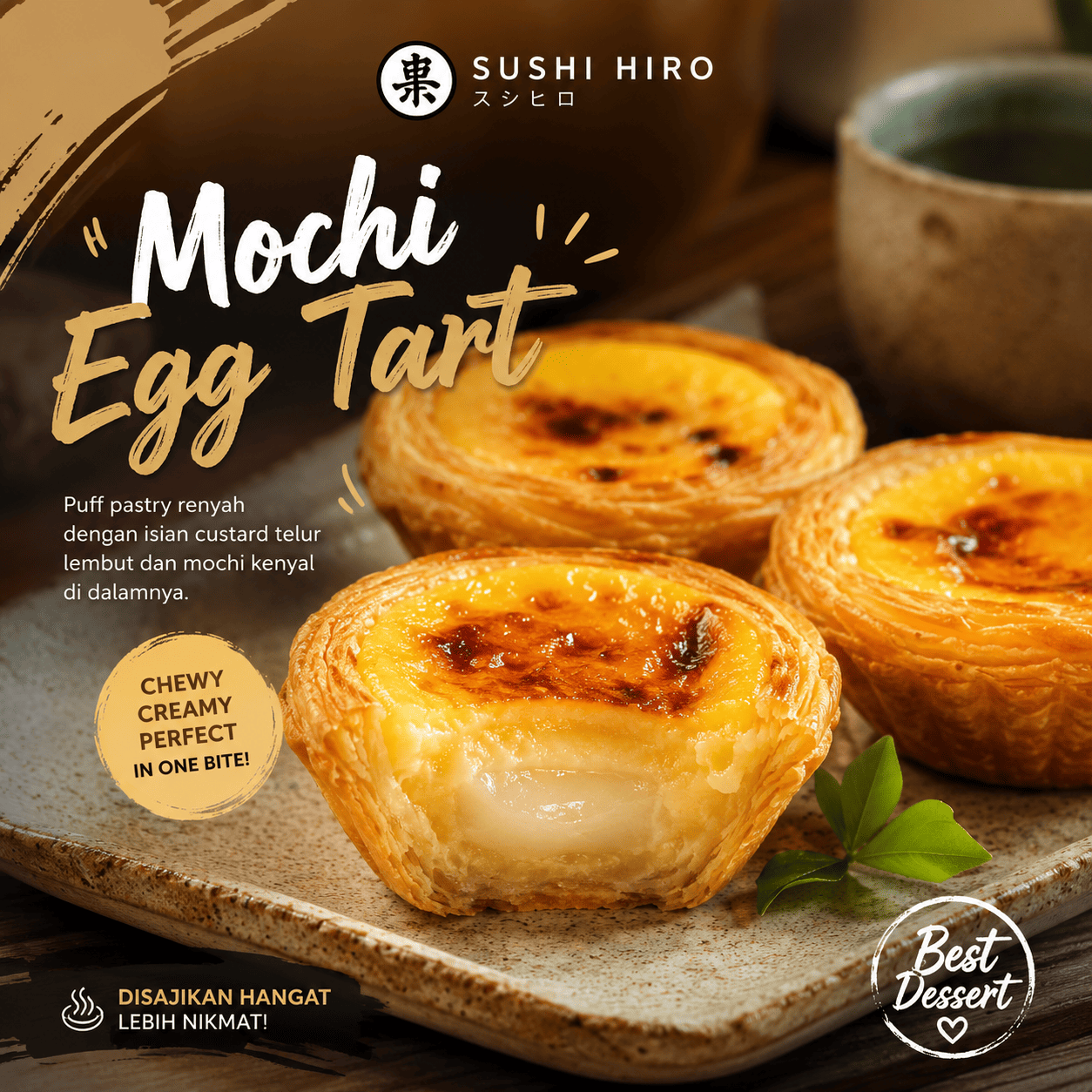 Mochi Egg Tart Sushi Hiro